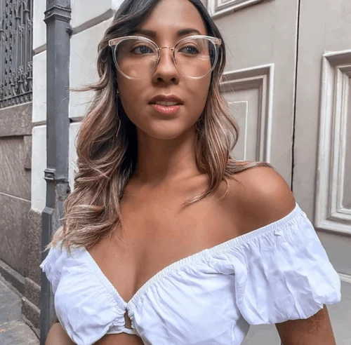 TIJN Eyewear Maaike Clear Gold Round Oversized Polycarbonate + Metal Frame Eyegl 4